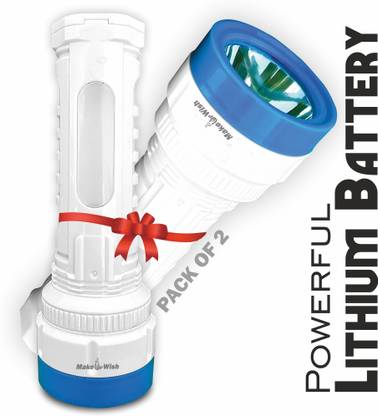 Make Ur Wish Rechargeable 2In1 Home Emergency Mini Torch Light With 1000 mAh Battery Torch