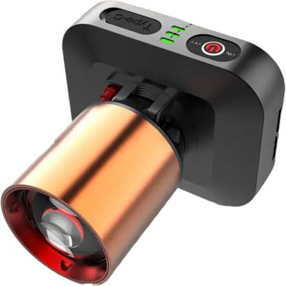 GLOWISH STRONG METAL BODY RECHARGEABLE DUAL POWER BATTERY ZOOM LED MULTI USE HEAD LAMP Torch