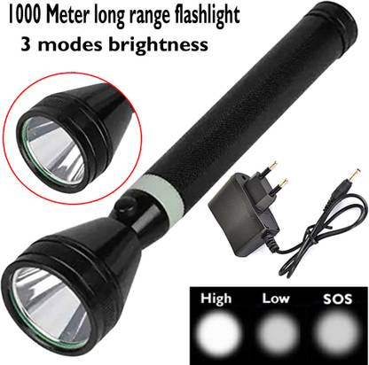 SMALL-SUN Long Lasting High Range Rechargeable 3 Modes LED Flash Light Torch