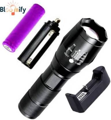 BloomiFy BMT-M6 Premium Rechargeable Torch – 5 Lighting Modes & Zoomable Lens Torch