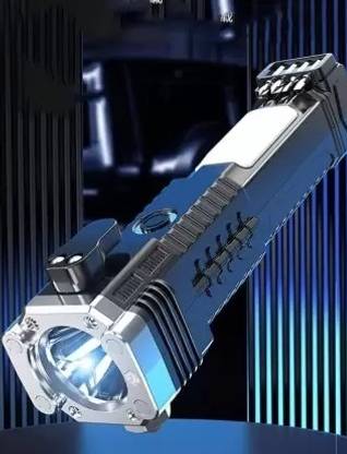 NKPR 4Modes LED Torch+Hammer+Seat Belt Cutter+Power Bank 261 12 hrs Torch Emergency Light