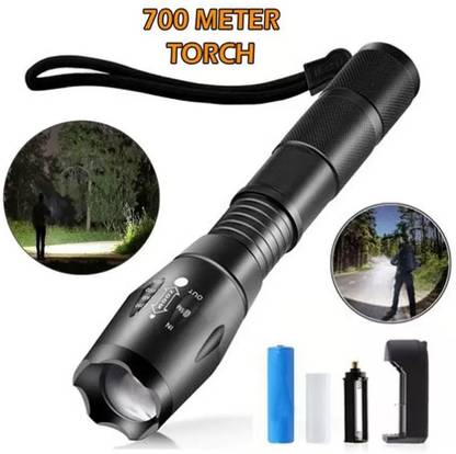 Small Sun Waterproof Zoomable Long Range Focus Emergency Led Torch Lights (Rechargeable) Torch