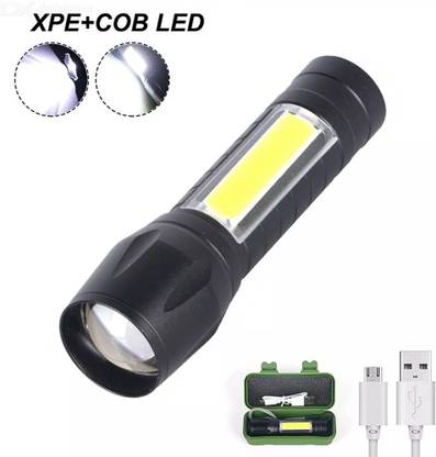 RECTITUDE Best Mini LED Flashlight COB Lamp Zoomable Pocket Adjustable Torch