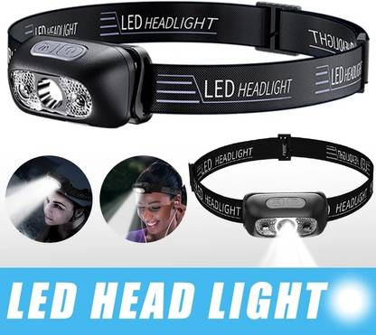 GLOWISH MINI AND PORTABLE POWERFUL LED SENSOR WAVE ON/OFF BRIGHT ELASTIC STRAP HEAD LAMP Torch