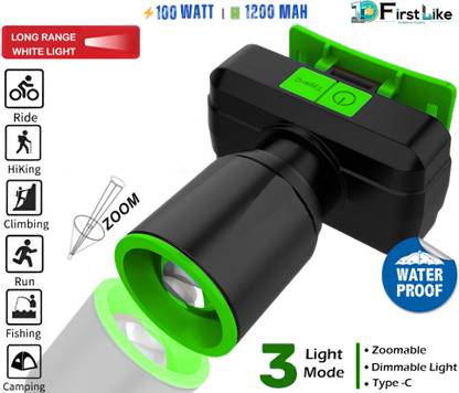 FIRSTLIKE 100W Rechargeable Head Lamp With 3 Mode Light Zooming With Head Adjustable LE Torch