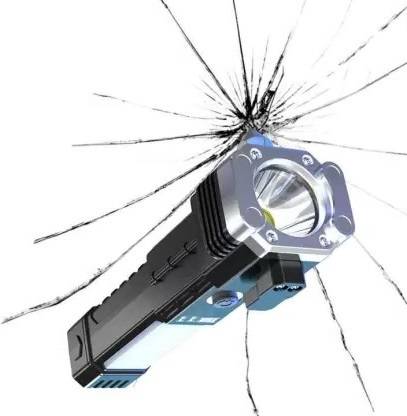 NKPR 4Modes LED Torch+Hammer+Seat Belt Cutter+Power Bank 244 12 hrs Torch Emergency Light