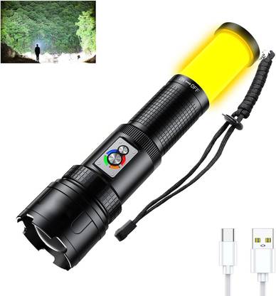 DOCOSS Metal C20 Led Torch 6-8Hrs Work time,High Power Long Distance Rechargeable Torch Torch