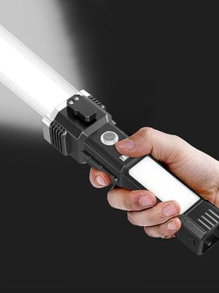 Luxurium decor **Title:** Emergency LED Torch with Rechargeable Battery and Safety Hammer Torch