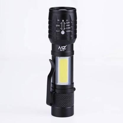 MZ M919 (ZOOMABLE LED METAL ) with SOS Function, 25W Laser COB, 500mAh Battery Torch
