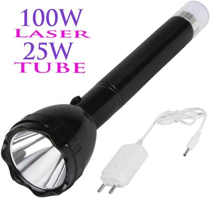 TRX rechargeable dual mode led kisan bright light torch for 1 km long range 100+25w Torch