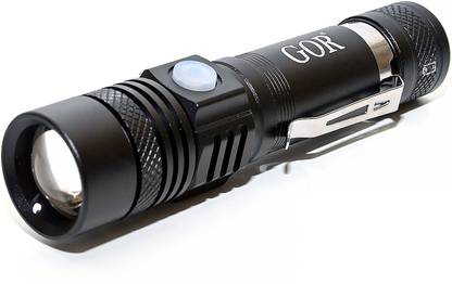 GOR IGNITE XML-T6 LED Flashlight 400 Lumens, Rechargeable, Micro USB, Pocket Clip Torch