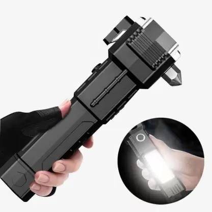 NKPR 4Modes LED Torch+Hammer+Seat Belt Cutter+Power Bank 184 12 hrs Torch Emergency Light