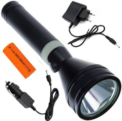 SMALL-SUN Metal Body Rechargeable LED Torch Light 3 Modes Long Range Flashlight Torch