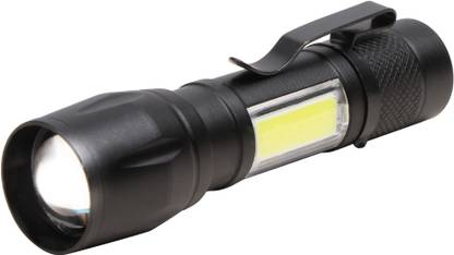 Care 4 ZOOMABLE 3 MODES FLASHLIGHT TORCH WITH COB WITH CLIP IN GREEN BOX CLIP Torch