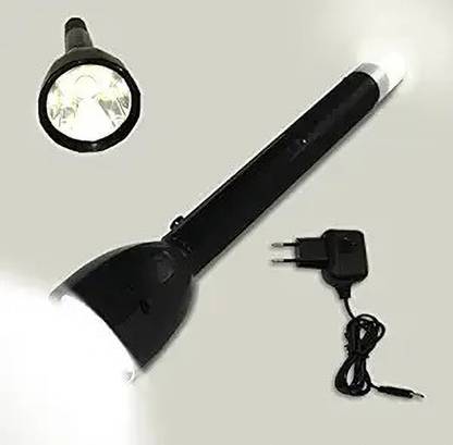 ShopGlobal TWO MODES Lithium Battery Long Range Led torch Light with Back 5 hrs Torch Emergency Light