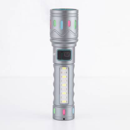 MZ M036C (ZOOMABLE METAL LED TORCH)5 Modes Flashlight, Super Bright 80W LED Light Torch