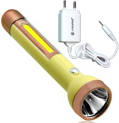 JY-SUPER NEXT TECH Rechargeable LED Flashlight Torch (Yellow) 3 Mode Flashlight Torch & Table Lamp Industrial Security Purpose Military Grade Search Light 3W Torch