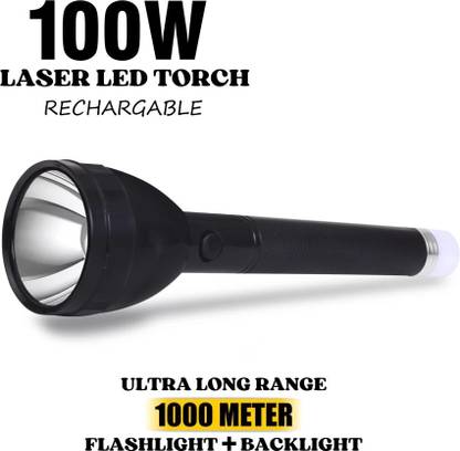 FIRSTLIKE Lithium Battery Long Range Led torch Light With Emergency Light/Back Light Torch