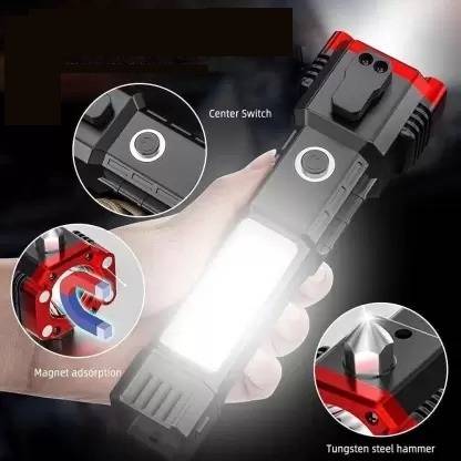 NKPR 4Modes LED Torch+Hammer+Seat Belt Cutter+Power Bank 269 12 hrs Torch Emergency Light