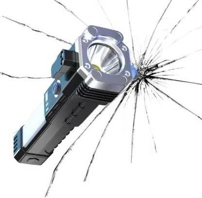 BSVR 4Modes LED Torch+Hammer+Seat Belt Cutter+Power Bank 246 12 hrs Torch Emergency Light
