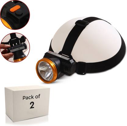Robustt LED Head Light Waterproof Adjustable Head Lamp 75 watt (Pack of 2) Torch