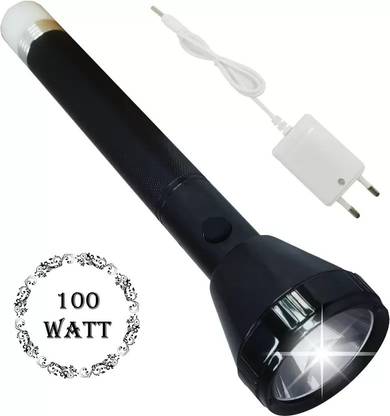 CRENTILA Rechargeable 2 in 1 Long Range Torch Up to 1 Km With Dual Lithium Battery Torch Torch
