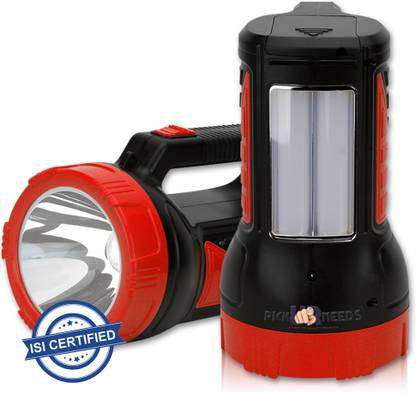 Pick Ur Needs 2 In 1 Rechargeable Long Range Search Torch Light With Side Tube Torch