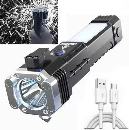 NKPR 4Modes LED Torch+Hammer+Seat Belt Cutter+Power Bank 207 12 hrs Torch Emergency Light