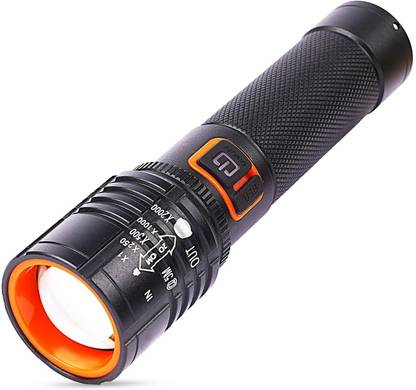 FINARO 035 (ZOOMABLE METAL)5 Modes Flashlight, Super Bright Cree T6 LED Light Torch