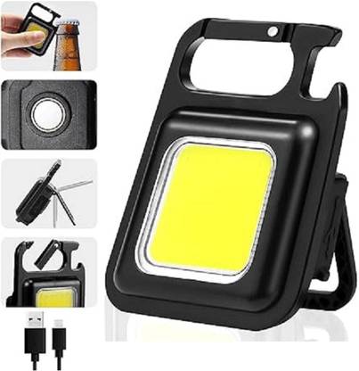 DEBS CARE Metal Body Multi Functional LED COB Mini Flashlights Bright USB light keychain Torch