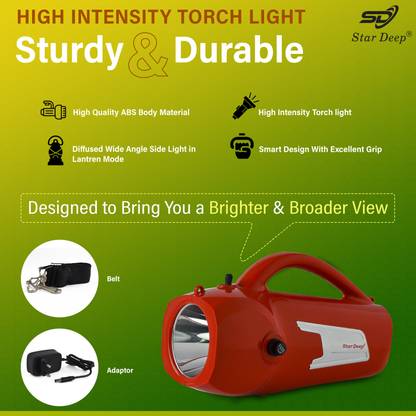STARDEEP 80W Kisan LED Light Belt 4.5amp.Battery Charger with Fuse Control Red Torch