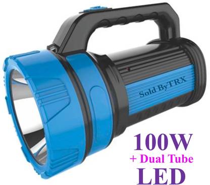 TRX torch light rechargeable 1 km long range beaming with 100w ultrabright dual mode Torch