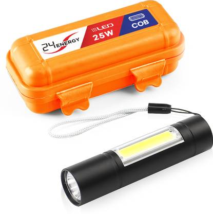 24 ENERGY Mini LED METAL SOS Function, 25W Laser COB Torch