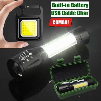 DPM LONG RANGE Zoomable COB Mini Rechargeable Pocket Flashlight Super Bright Light Torch
