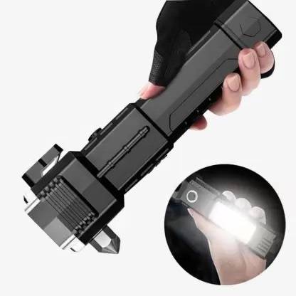 NKPR 4Modes LED Torch+Hammer+Seat Belt Cutter+Power Bank 187 12 hrs Torch Emergency Light