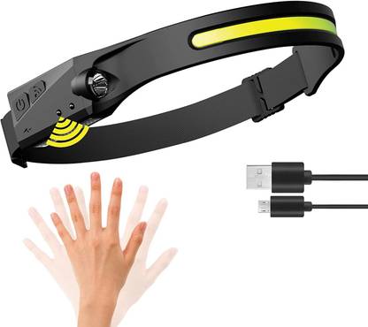 GLOWISH WIDE BEAM HEADLAMP WITH WAVE INDUCTION ON OFF SENSOR SUPER BRIGHT HEADBAND Torch