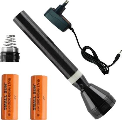 Small Sun Bright LED 100mtrs Real Range Distance with Drop Resistance Protection LED Rechargeable Torch Waterproof Splash Torch