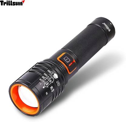 Trillsun Metal Led Light Long Range 1000 Meter|1 Km High Power Zoomable & Type-C Torch