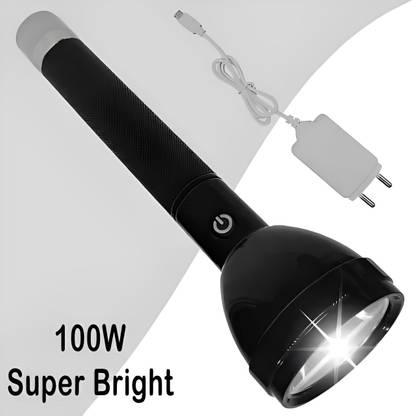 Zimork Long Range Led 2 in 1 Long Distance Torch Up to 1 Km high power & Back Light Torch