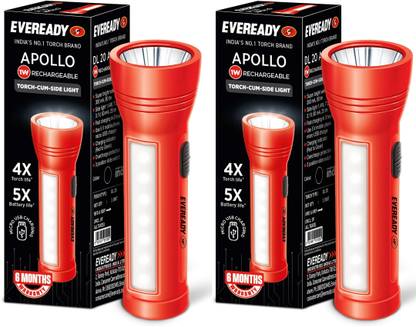EVEREADY Apollo DL20 1W LED with Side Light Pack of 2 Torch