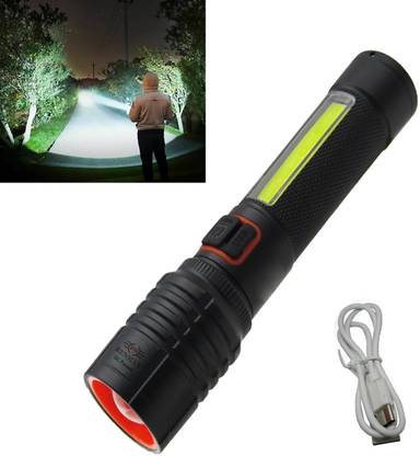 RENMAX Zoom Focus & Cob Emergency Light With SOS Blinker Metal M035_C Torch