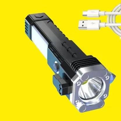 NKPR 4Modes LED Torch+Hammer+Seat Belt Cutter+Power Bank 163 12 hrs Torch Emergency Light
