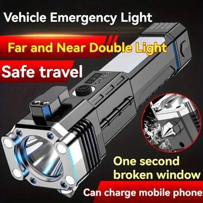 Sebon LED Flashlight with Magnets, hammer with 4 in 1 option - M9 Torch
