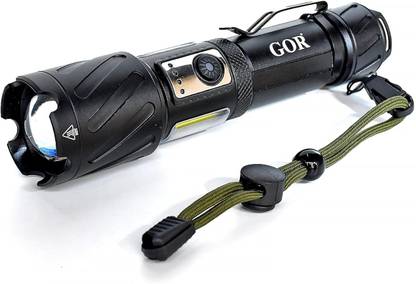 GOR Aviation Tactical XHP99 LED Flashlight Torch with COB Light FT12-03 Rechargeable Torch
