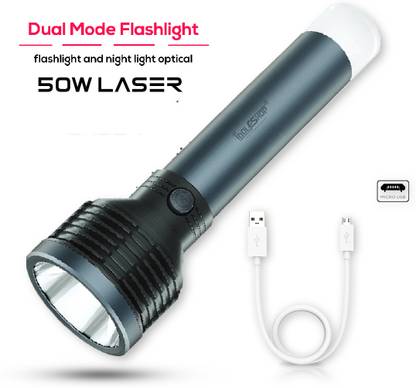 iDOLESHOP 2 In 1 Aluminium Body LED Long Range Small Emergency Torch
