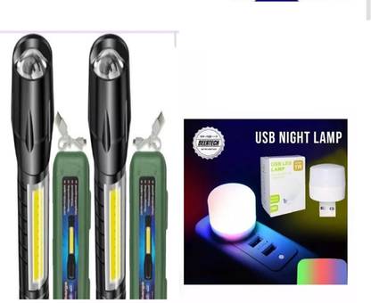 S S Enterprises Mini Zoom Torch Light with 3 Modes and Usb Bulb Torch