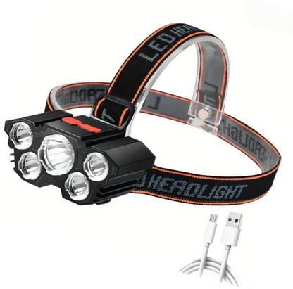 Luxurium decor 5 LED Head Torch | 4 Modes | Waterproof Headlamp for Camping, Cycling Torch