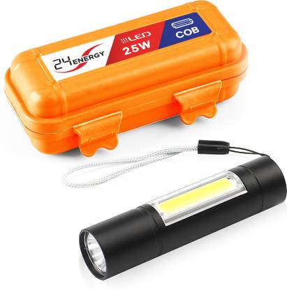 24 ENERGY Zoomable LED Metal| SOS Function, 25W Laser COB Torch