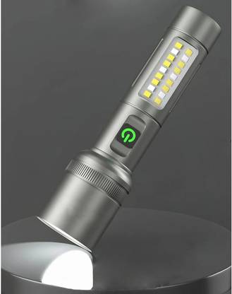 RYNZ Zoomable Metal Led Torch Light Long Range 2 Km, Type C Port, 6 in 1 Mode Torch