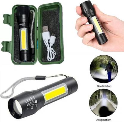 Point Zero Mini Torch Focus Light High Beem Mini Flashlight Waterproof USB Torch